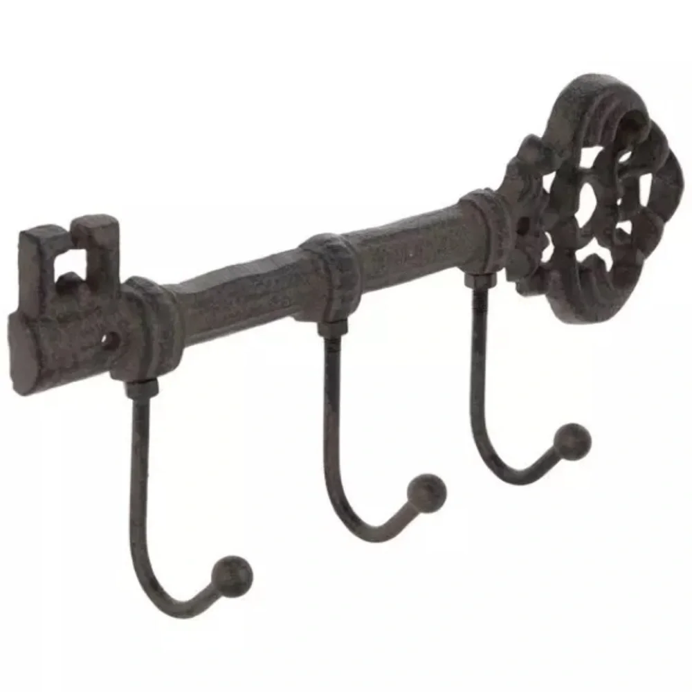 (2) Rust Key Metal Wall Decor With Hooks